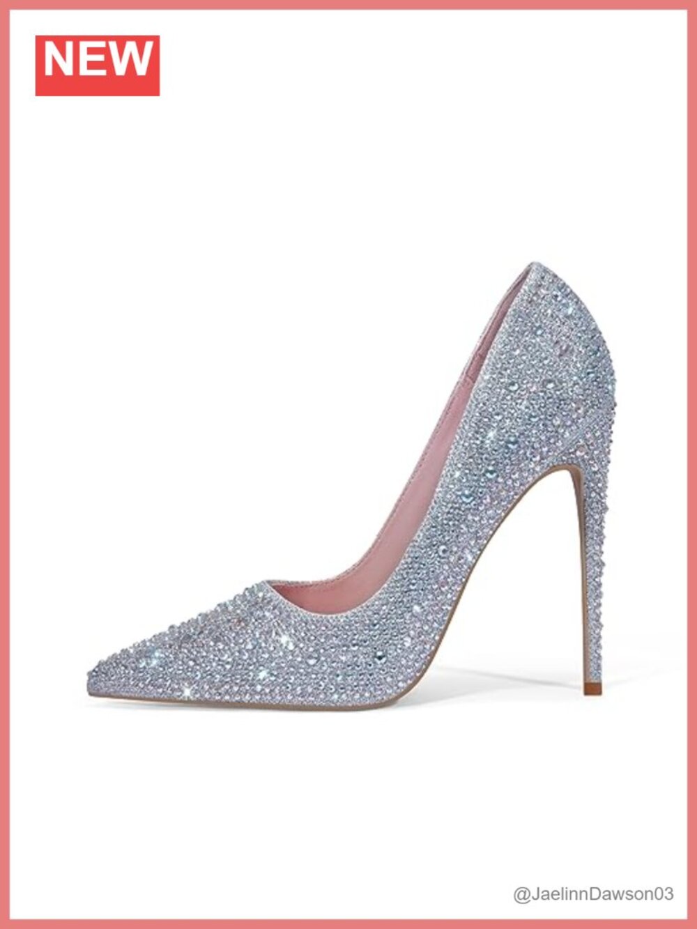 Women's Pointed Toe Rhinestone High Heel Pumps Stiletto Sparkly Wedding Prom